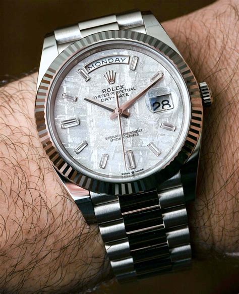 rolex day-date special edition meteorite dial|rolex day date platinum 40mm.